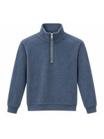 FELPA MEZZA ZIP SWEATSHIRTS POLO COLLAR IN BRUSHED EMERIZED DIAGONAL FLEECE