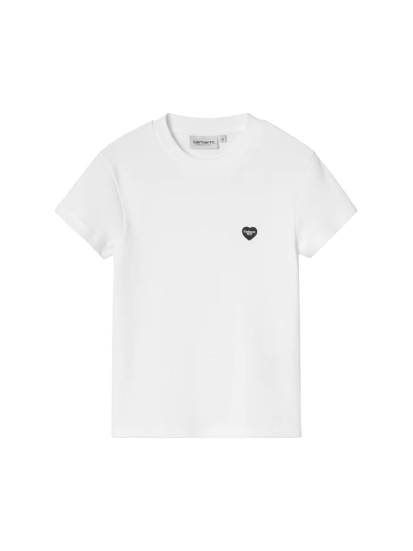 T-SHIRT W MANICA CORTA RIB SMALL HEART PATCH