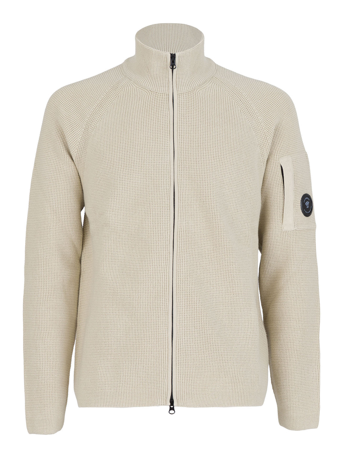 CARDIGAN WAFFLE KNIT COTTON ZIP LENS